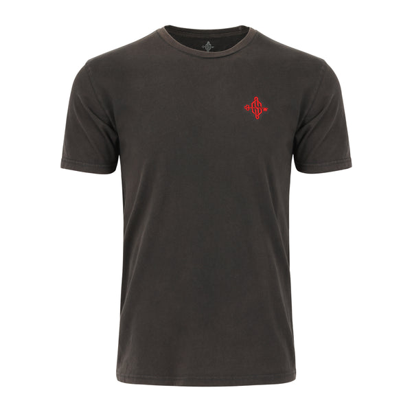 Light Mineral Wash Tee (Black/Red)